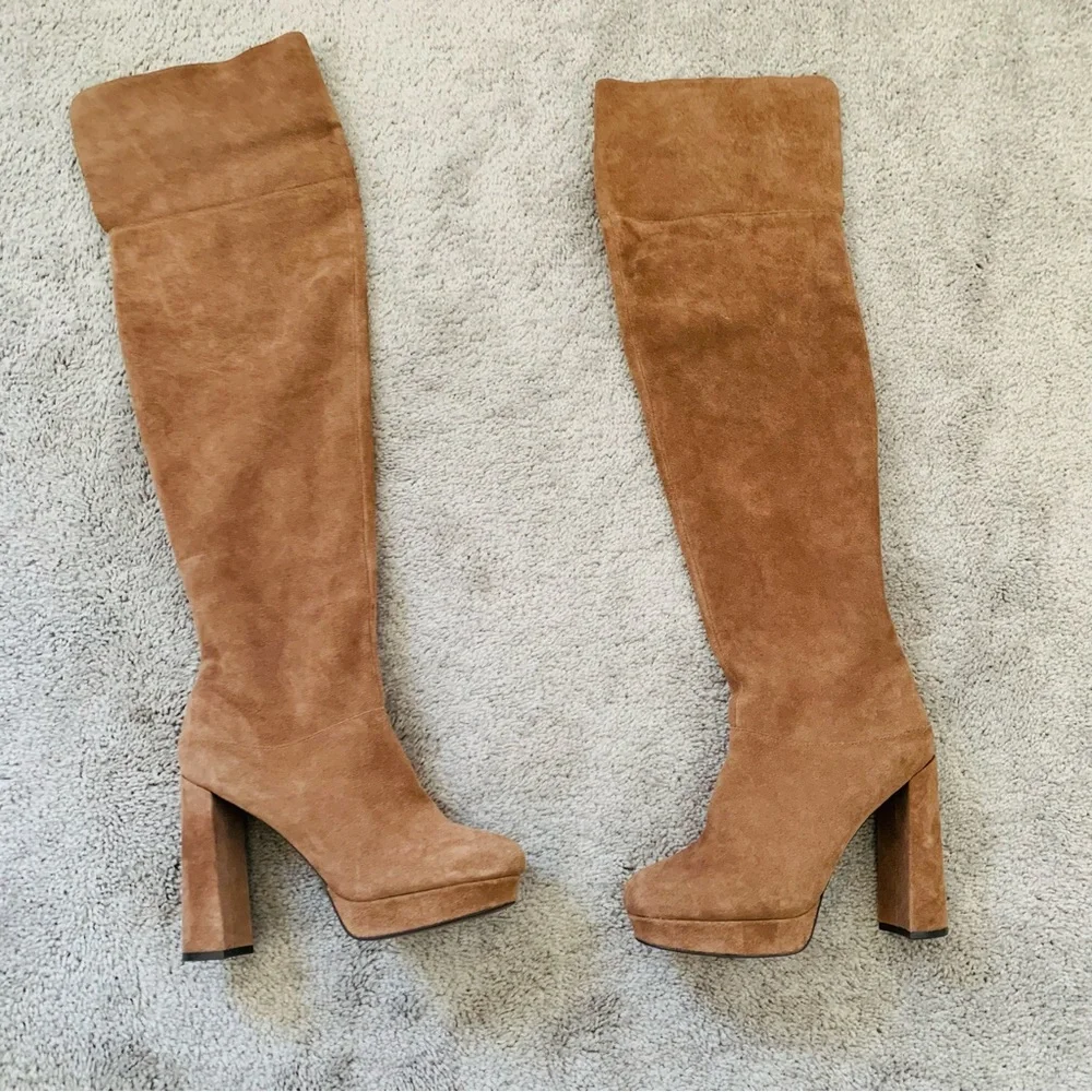 EUC JEFFREY CAMPBELL DESTINO THIGH HIGH FOLD OVER BOOT PLATFORM